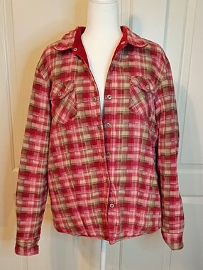 Guide Series Reversible Flannel Quilted Snap Front Shirt Jacket Sz XL